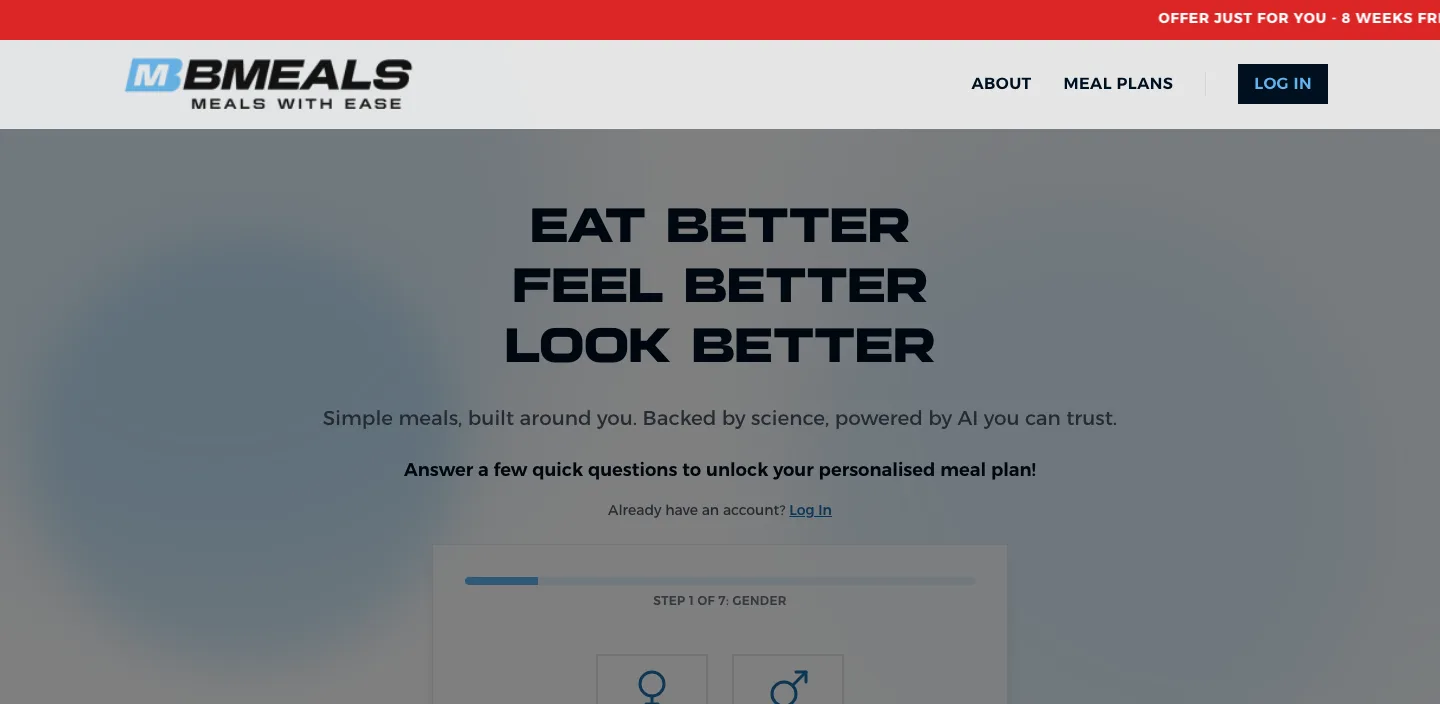 BMeals homepage