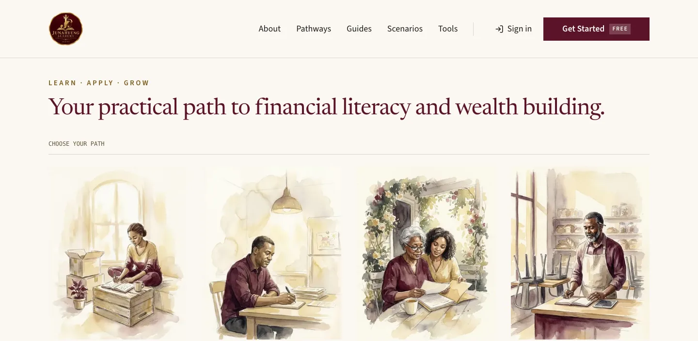 Junahyeng Academy homepage