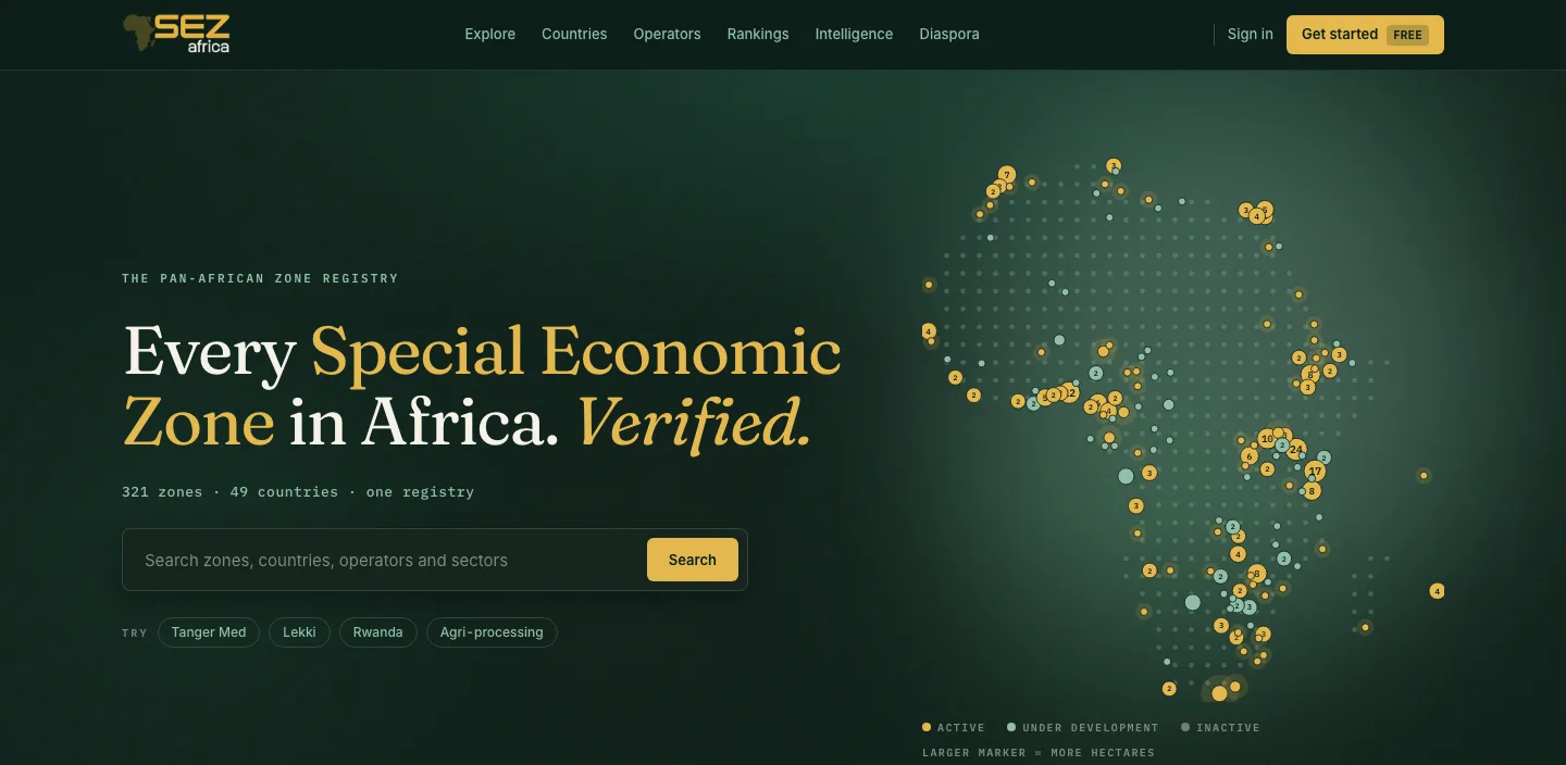 SEZ Africa homepage